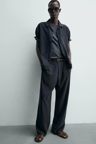Брюки Relaxed Fit из струящейся ткани- Заказать в России