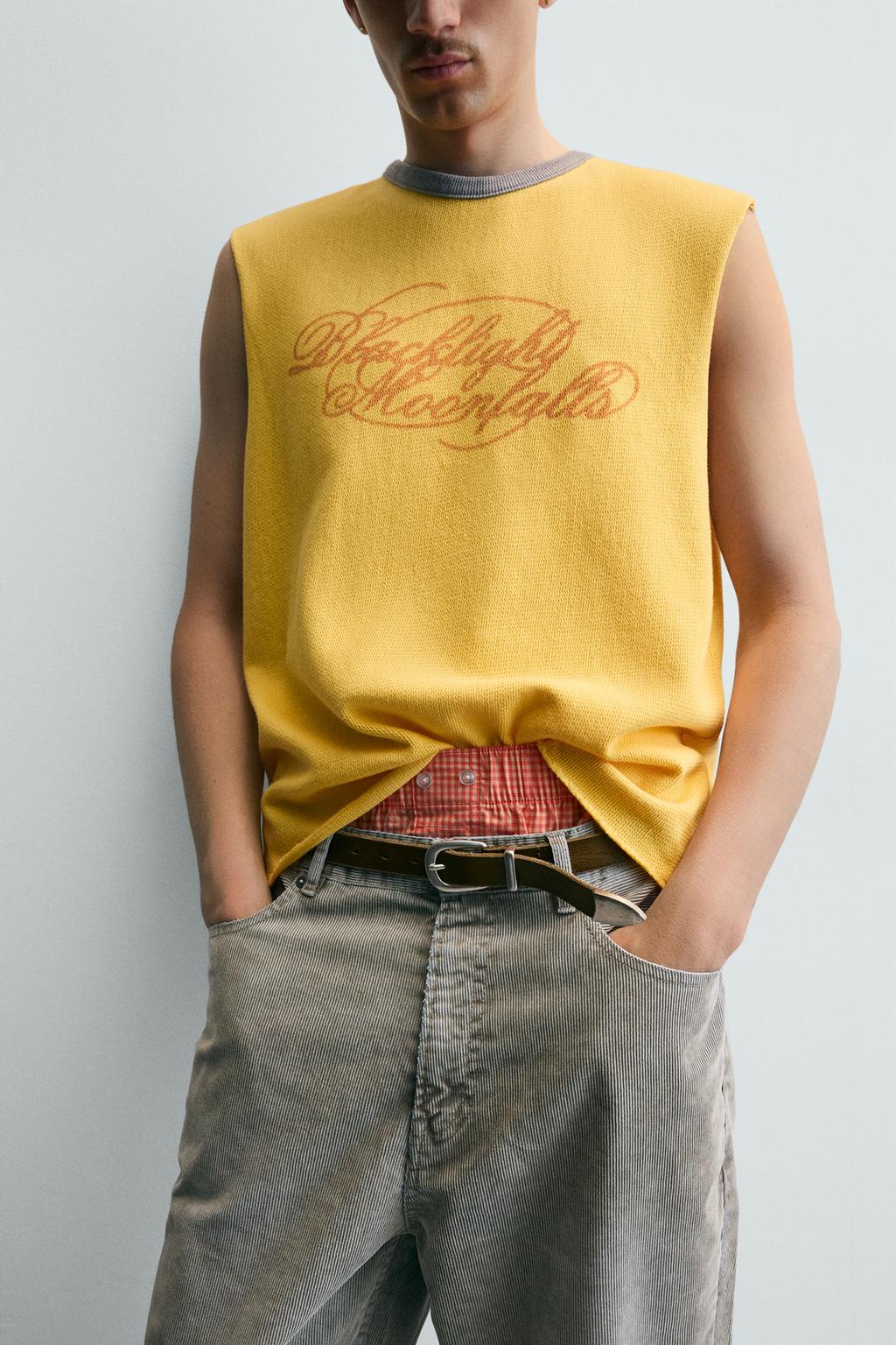 ТРИКОТАЖНЫЙ ТОП С ПРИНТОМ