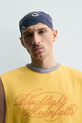 Трикотажный топ с принтом- Заказать в России