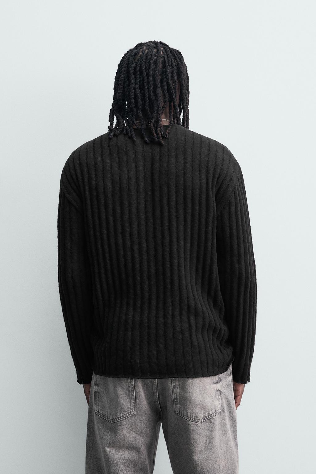 ДЖЕМПЕР В РУБЧИК С ЭФФЕКТОМ ПОТЕРТОСТИ