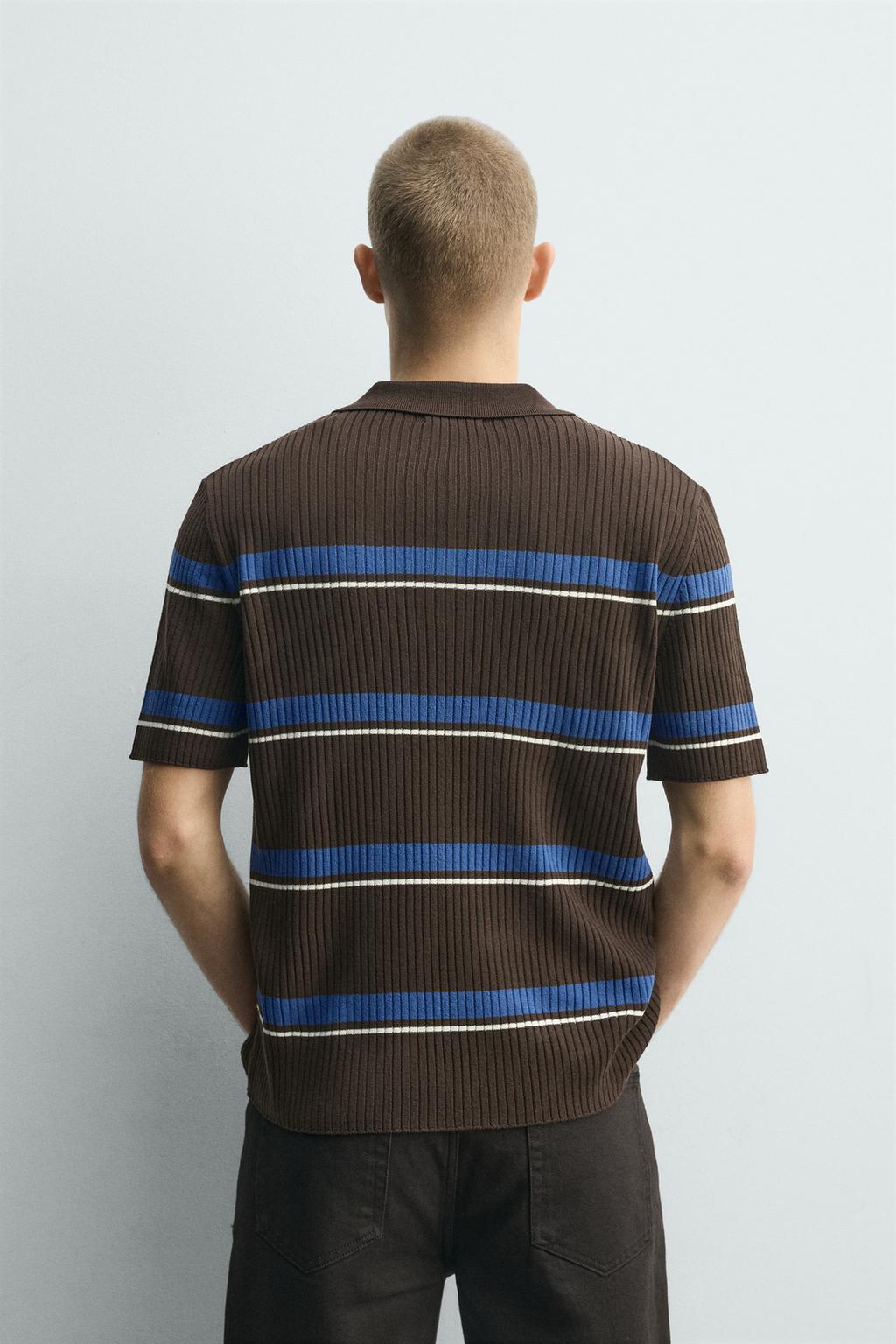 ТРИКОТАЖНОЕ ЖАККАРДОВОЕ ПОЛО В ПОЛОСКУ