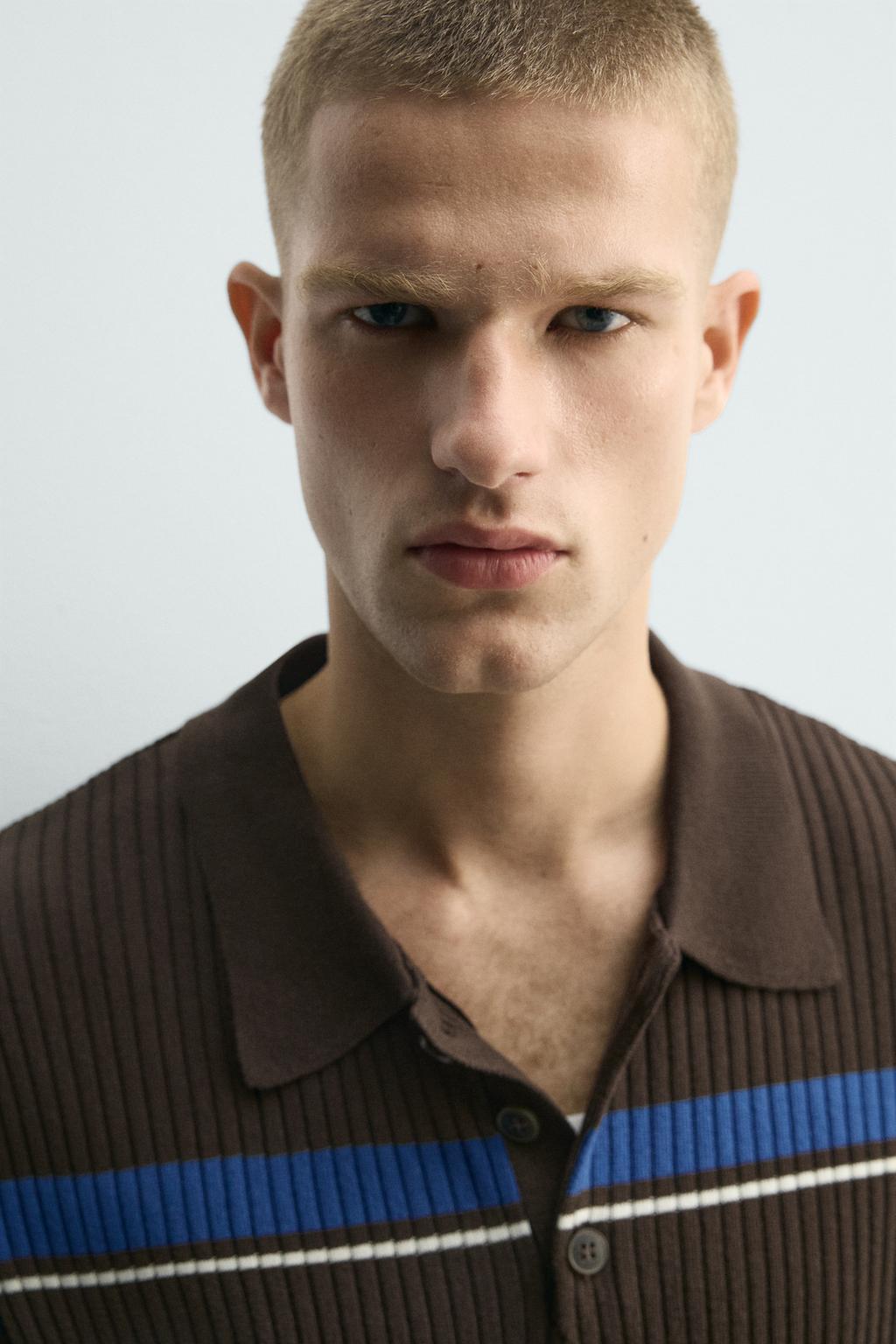 ТРИКОТАЖНОЕ ЖАККАРДОВОЕ ПОЛО В ПОЛОСКУ