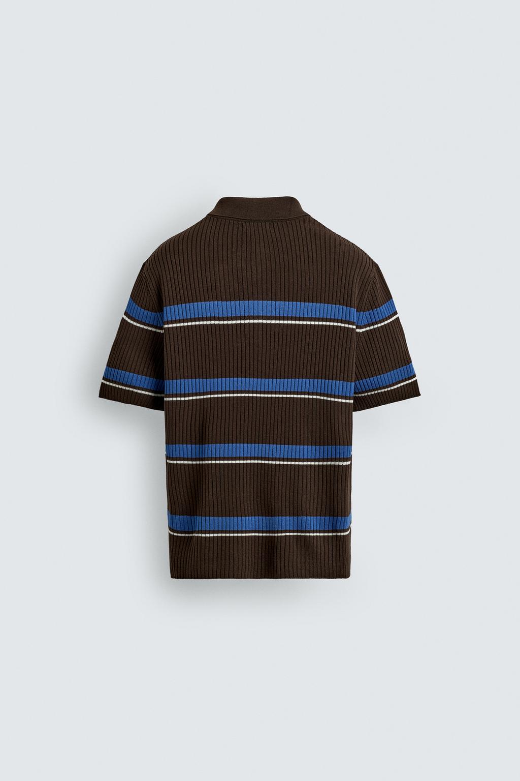 ТРИКОТАЖНОЕ ЖАККАРДОВОЕ ПОЛО В ПОЛОСКУ