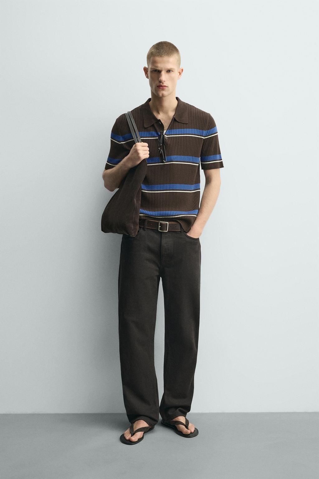 ТРИКОТАЖНОЕ ЖАККАРДОВОЕ ПОЛО В ПОЛОСКУ