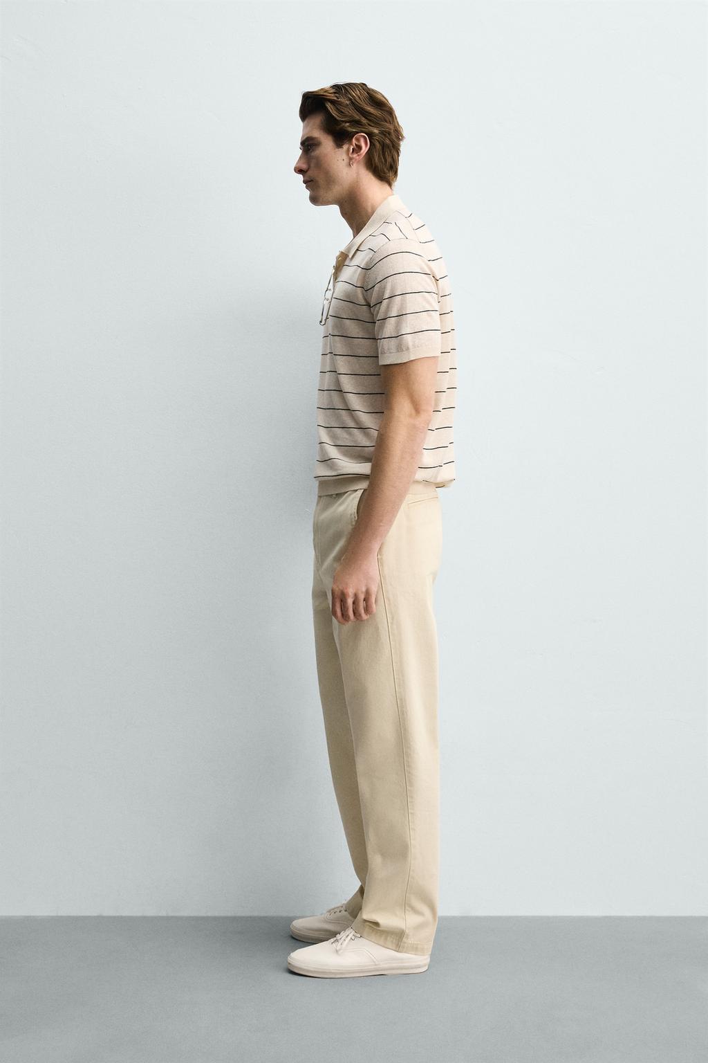 ПОЛО В ПОЛОСКУ ИЗ ЛЬНА И ХЛОПКА