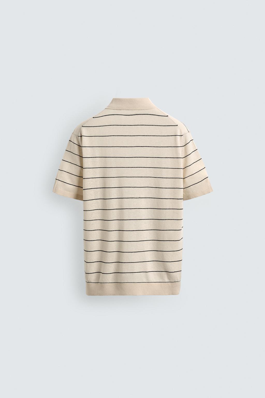 ПОЛО В ПОЛОСКУ ИЗ ЛЬНА И ХЛОПКА