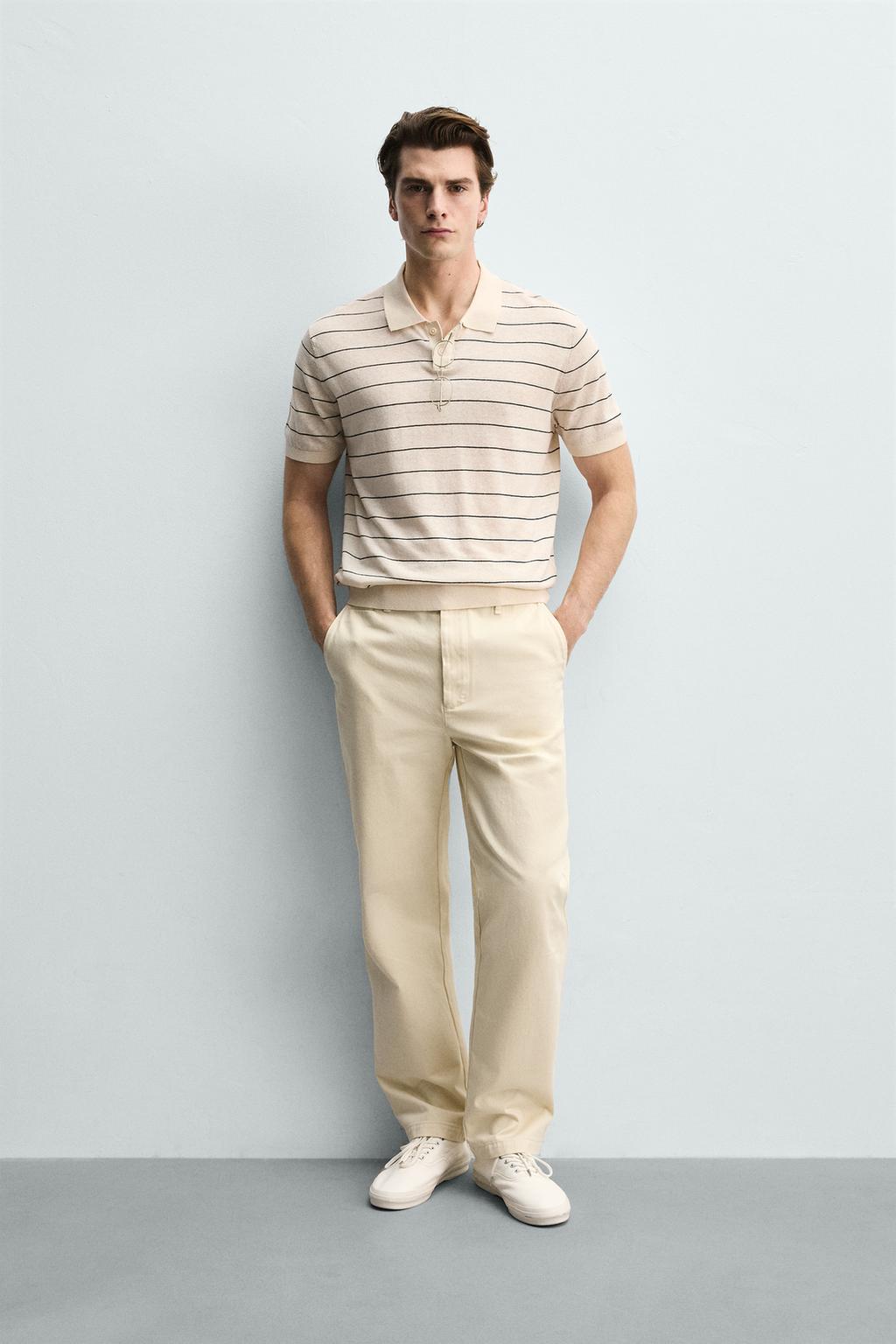 ПОЛО В ПОЛОСКУ ИЗ ЛЬНА И ХЛОПКА