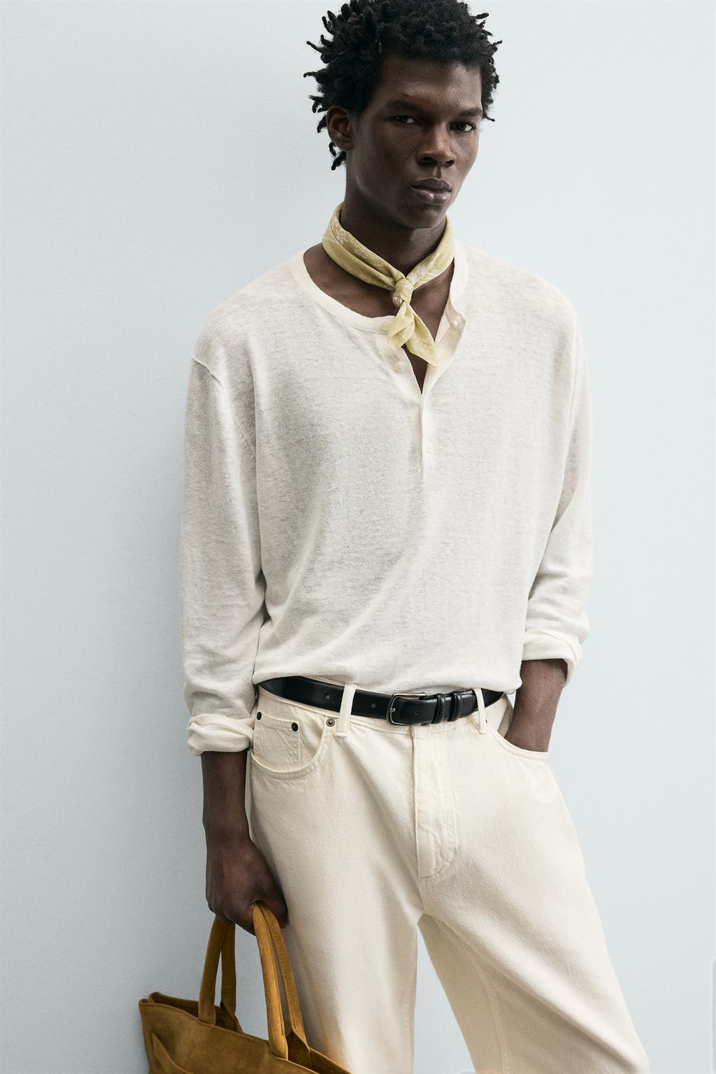 ДЖЕМПЕР ИЗ 100% КОНОПЛИ С ВОРОТНИКОМ НА ПУГОВИЦАХ