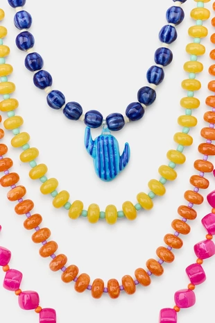 Набор из 4 колье с бусинами и кактусами- Заказать в России