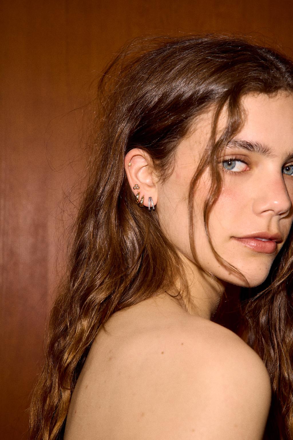 НАБОР МИНИ-СЕРЕГ КОЛЕЦ СО СТРАЗАМИ