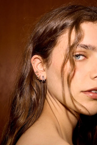 Набор мини-серег колец со стразами- Заказать в России