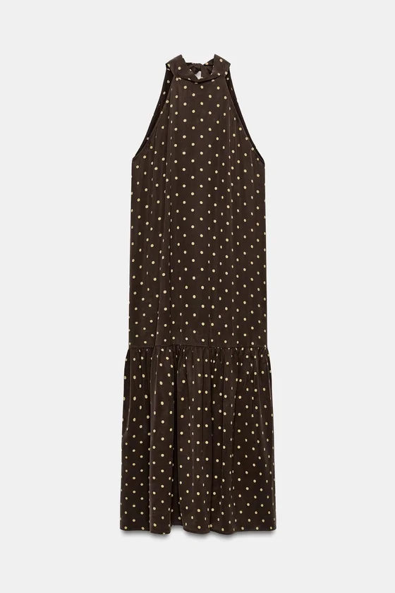 ПЛАТЬЕ ХАЛТЕР В ГОРОШЕК — коллекция Zara «ZW»