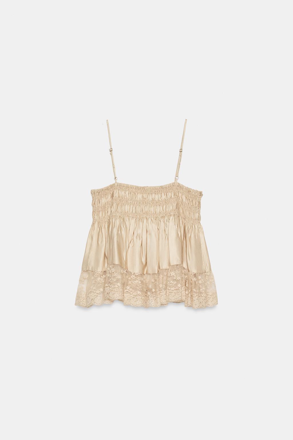 АТЛАСНЫЙ ТОП С КРУЖЕВОМ