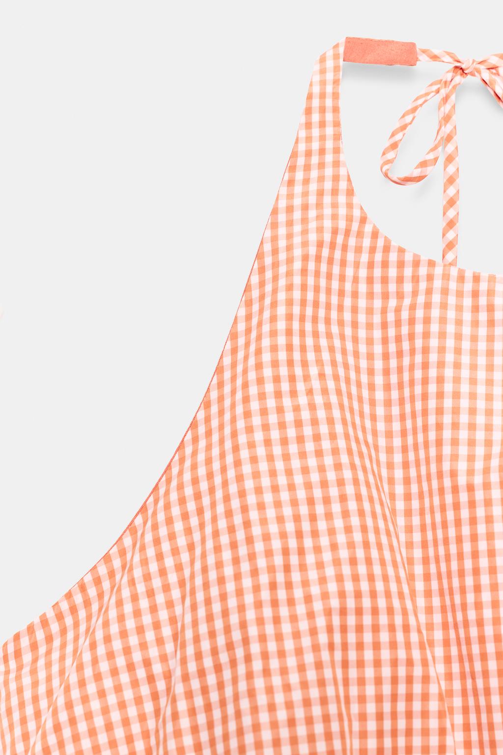 ТОП С ГОРЛОВИНОЙ ХАЛТЕР И КЛЕТЧАТЫМ ПРИНТОМ ВИШИ