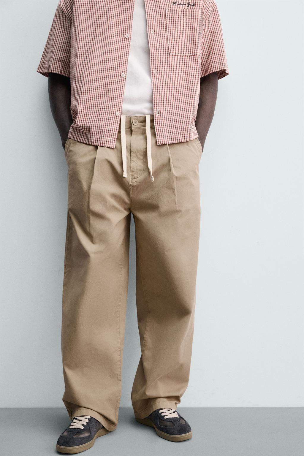 БРЮКИ ЧИНОС WIDE FIT СО СКЛАДКАМИ