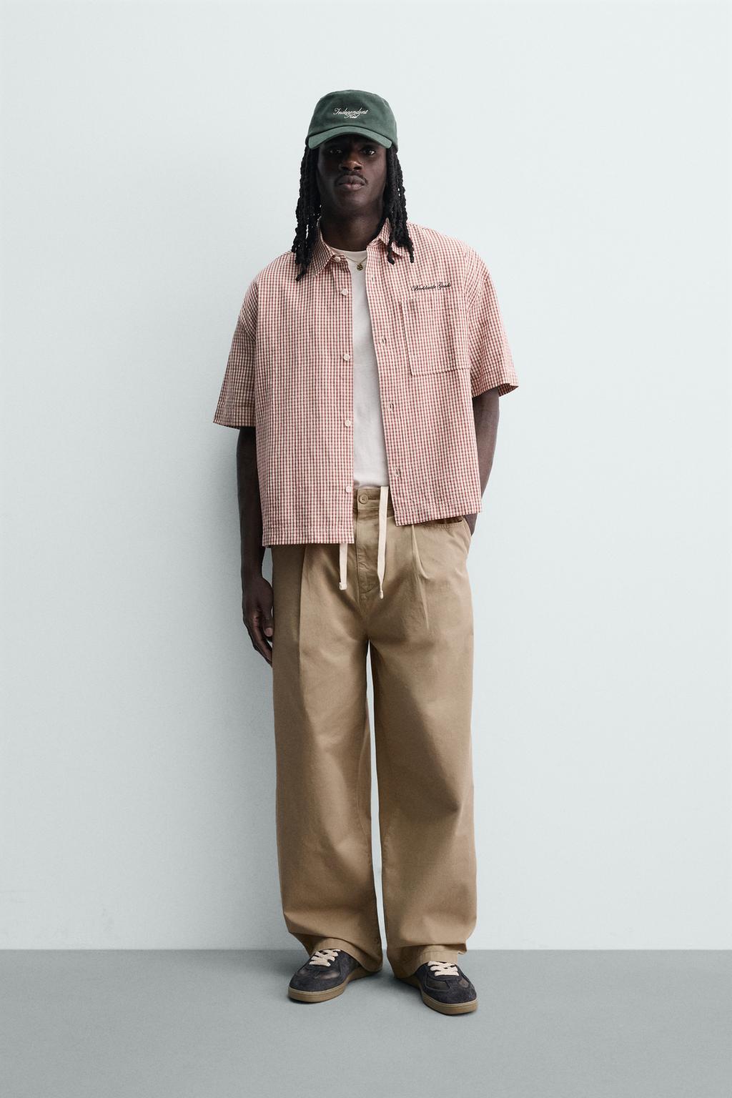 БРЮКИ ЧИНОС WIDE FIT СО СКЛАДКАМИ