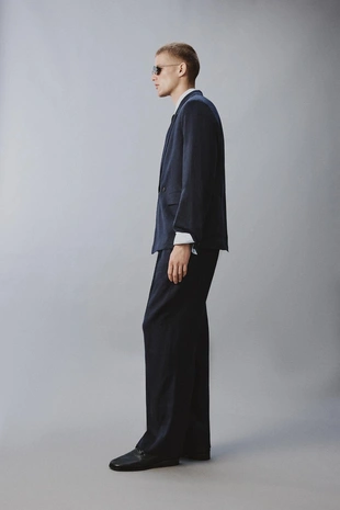 Брюки из льна и хлопка с защипами- Заказать в России