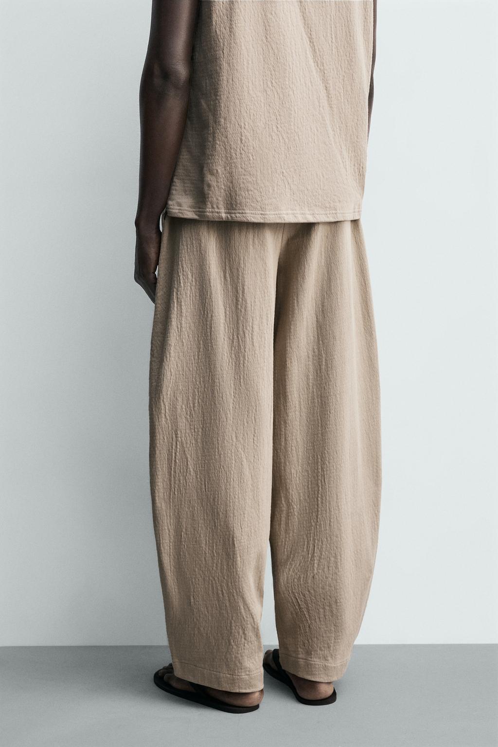 БРЮКИ-ДЖОГГЕРЫ BALLOON FIT ИЗ ТЕКСТУРИРОВАННОЙ ТКАНИ