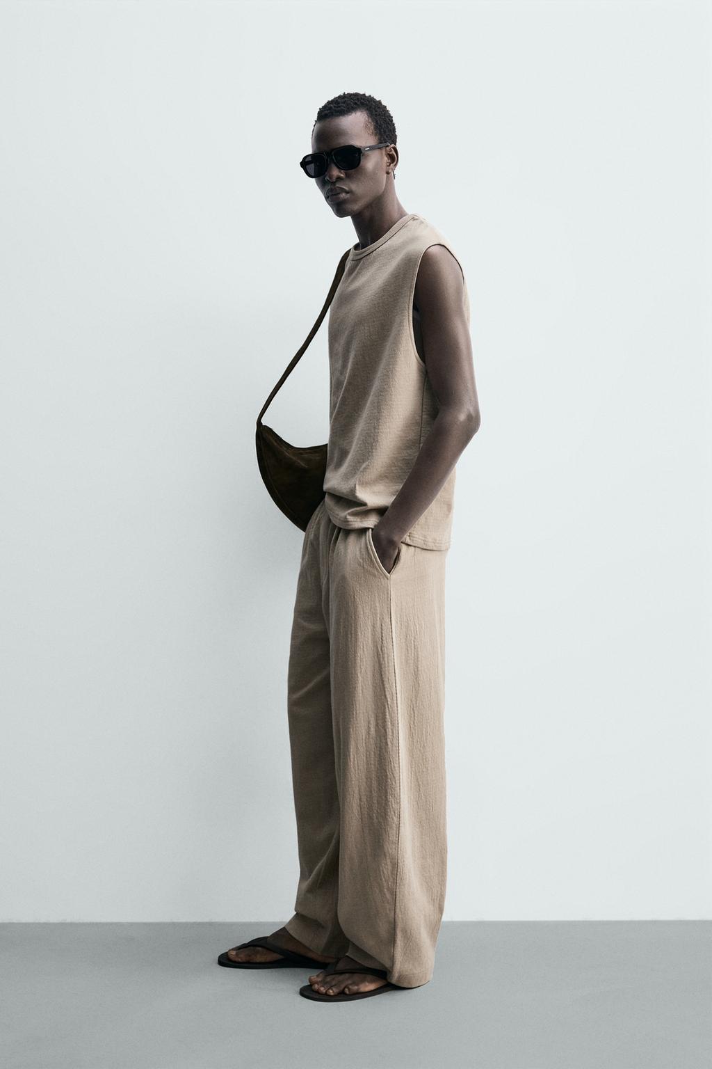 БРЮКИ-ДЖОГГЕРЫ BALLOON FIT ИЗ ТЕКСТУРИРОВАННОЙ ТКАНИ