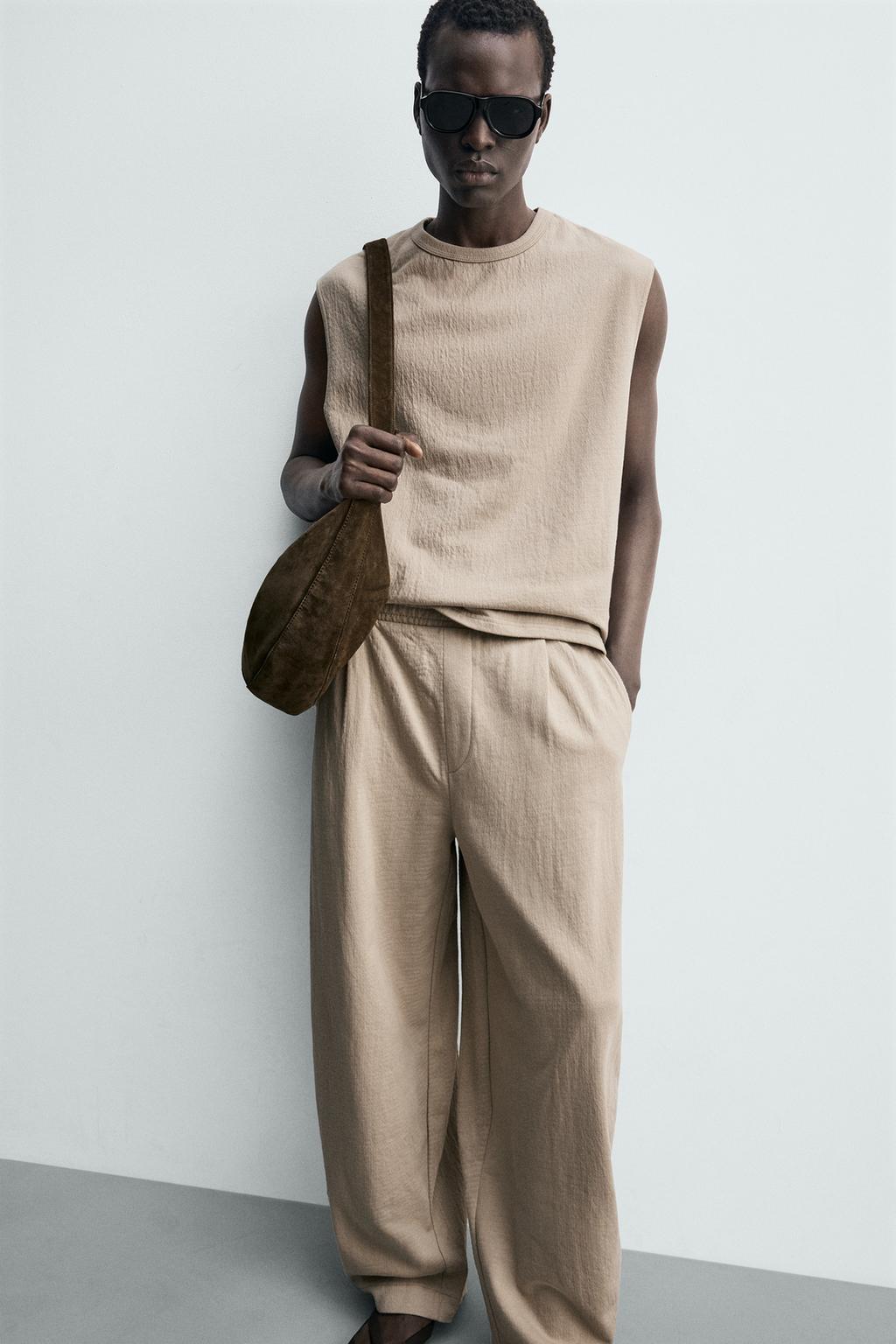 БРЮКИ-ДЖОГГЕРЫ BALLOON FIT ИЗ ТЕКСТУРИРОВАННОЙ ТКАНИ