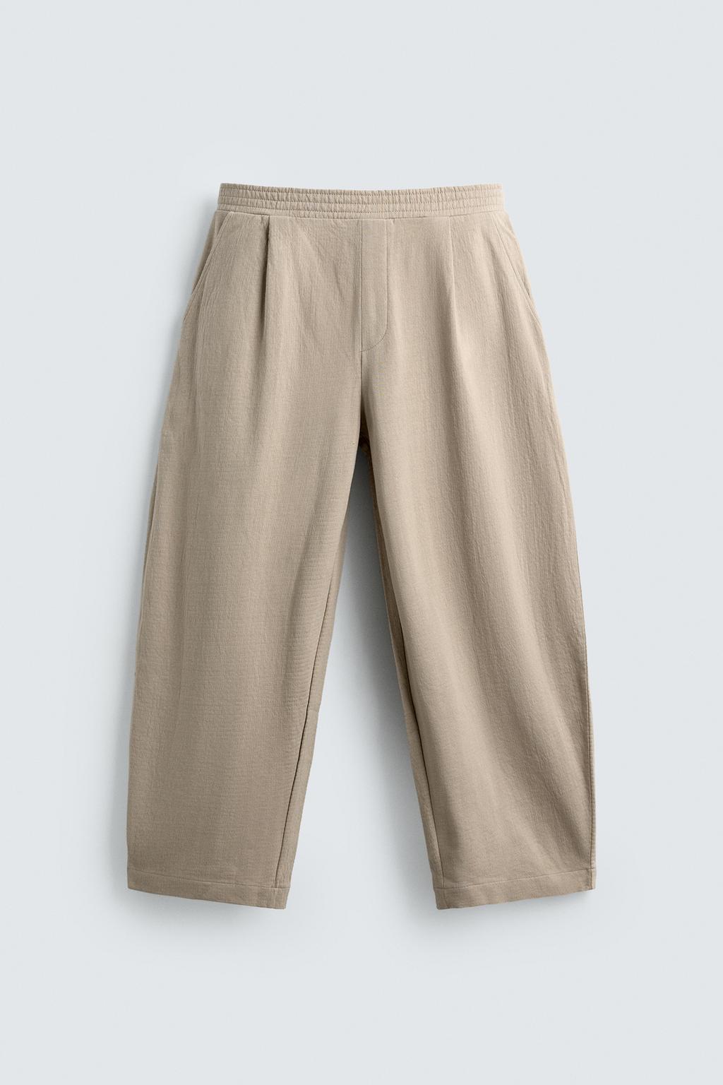 БРЮКИ-ДЖОГГЕРЫ BALLOON FIT ИЗ ТЕКСТУРИРОВАННОЙ ТКАНИ