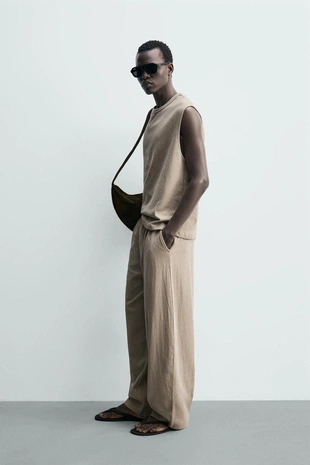 Брюки-джоггеры Balloon Fit из текстурированной ткани- Заказать в России