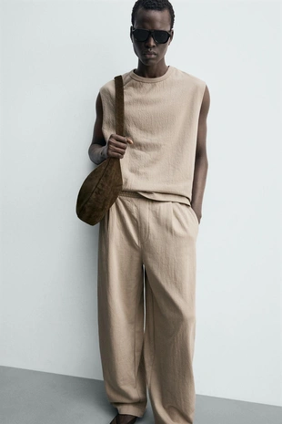 Брюки-джоггеры Balloon Fit из текстурированной ткани- Заказать в России