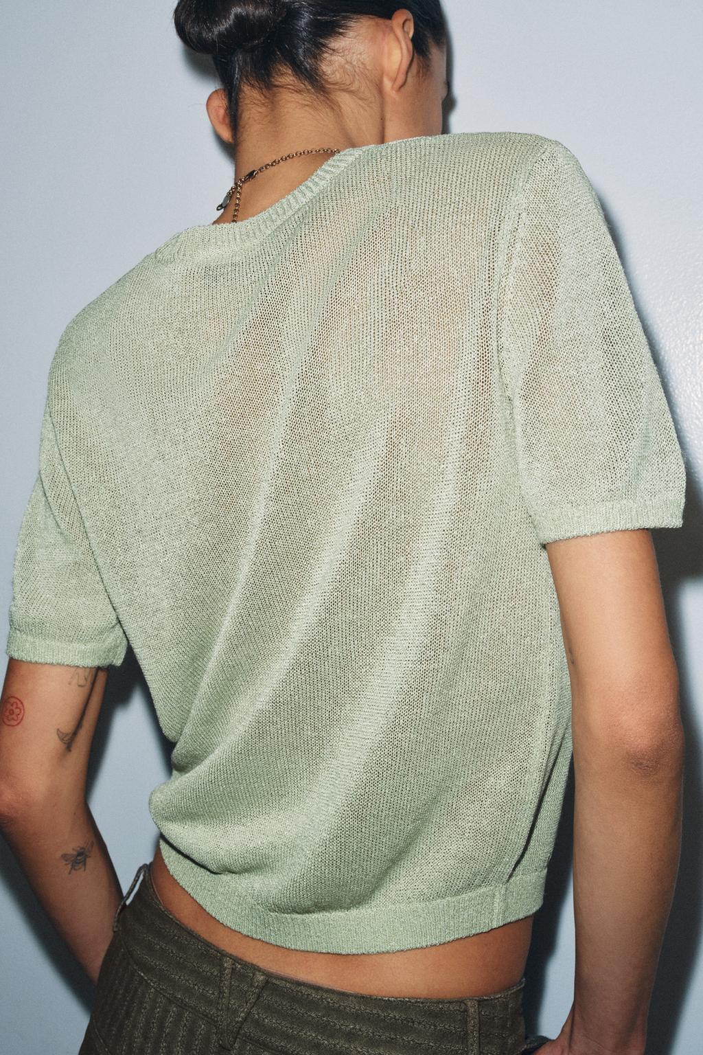 ТРИКОТАЖНЫЙ ТОП С КОРОТКИМ РУКАВОМ