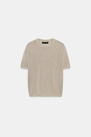 Трикотажный топ с короткими рукавами