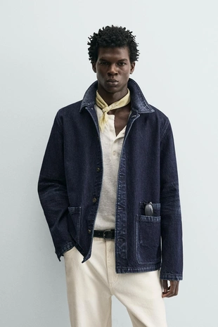 Джинсовая куртка с карманами- Заказать в России