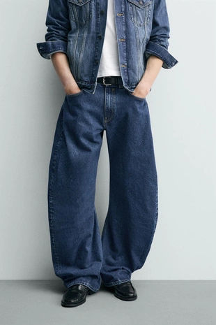 Джинсы Barrel Fit с декоративными швами- Заказать в России