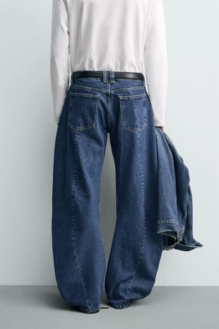 Джинсы Barrel Fit с декоративными швами- Заказать в России