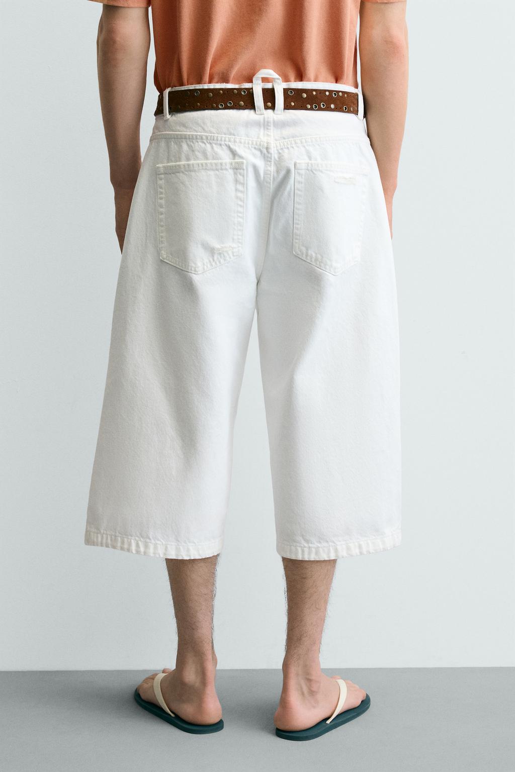 ДЖОРТС ИЗ ДЕНИМА RELAXED FIT С РАЗРЕЗАМИ