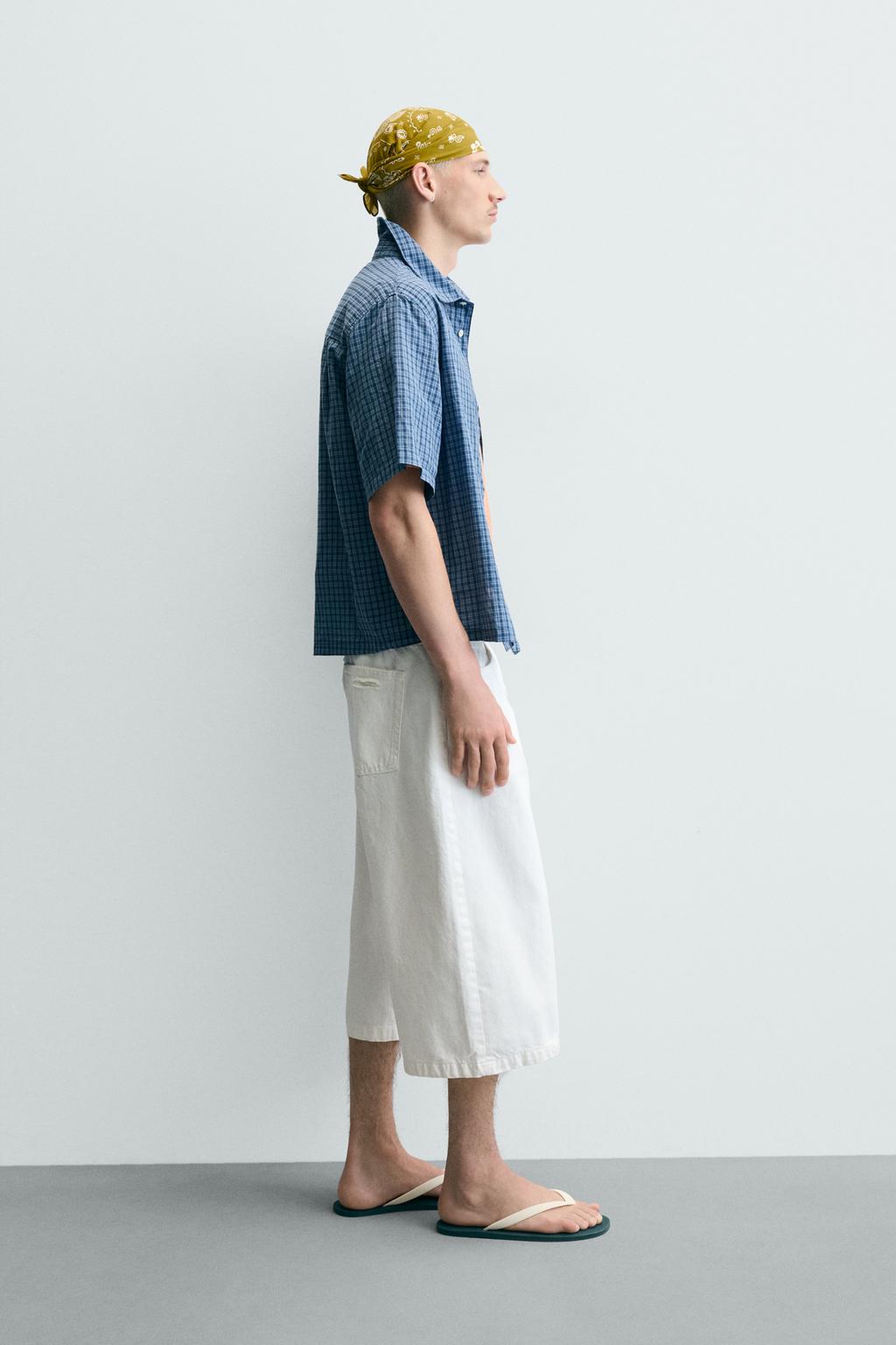 ДЖОРТС ИЗ ДЕНИМА RELAXED FIT С РАЗРЕЗАМИ