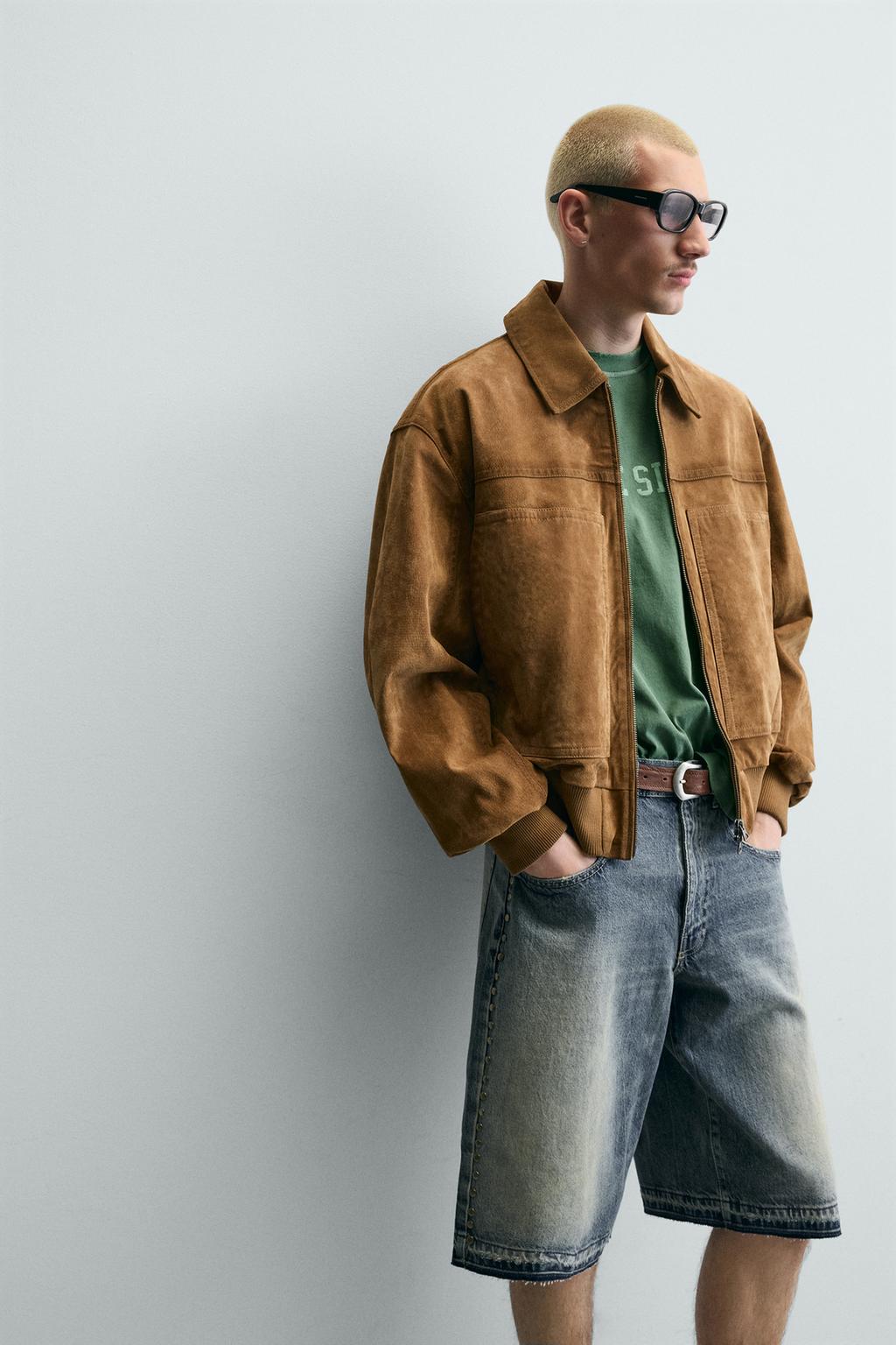 ДЖИНСОВЫЕ ШОРТЫ BAGGY FIT С МЕТАЛЛИЧЕСКИМИ ЗАКЛЕПКАМИ