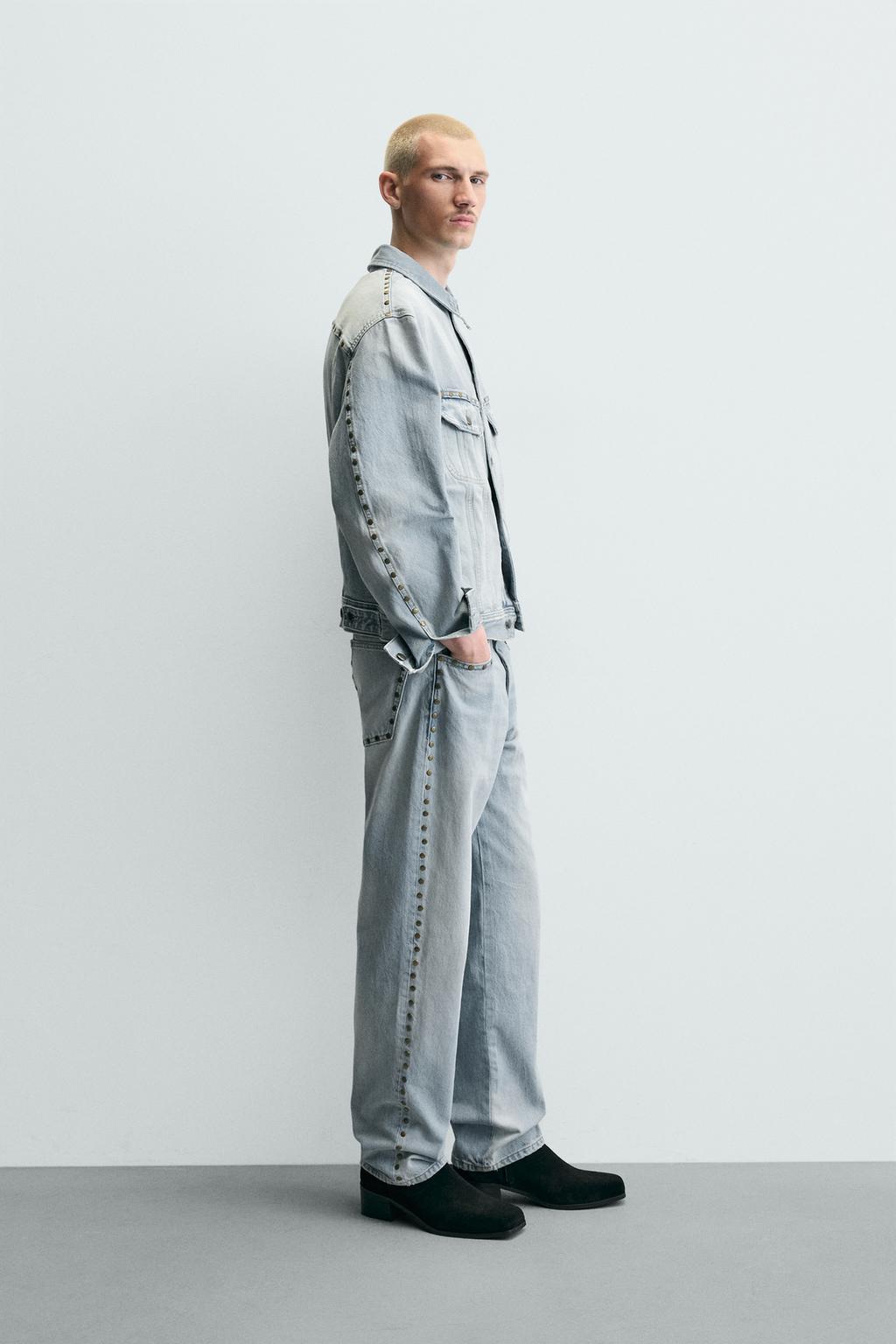 ДЖИНСЫ STRAIGHT FIT С МЕТАЛЛИЧЕСКИМИ ЗАКЛЕПКАМИ