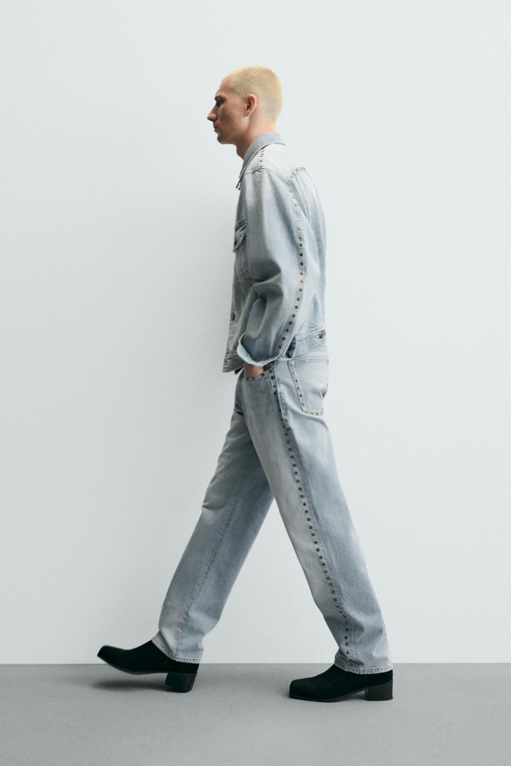 ДЖИНСЫ STRAIGHT FIT С МЕТАЛЛИЧЕСКИМИ ЗАКЛЕПКАМИ