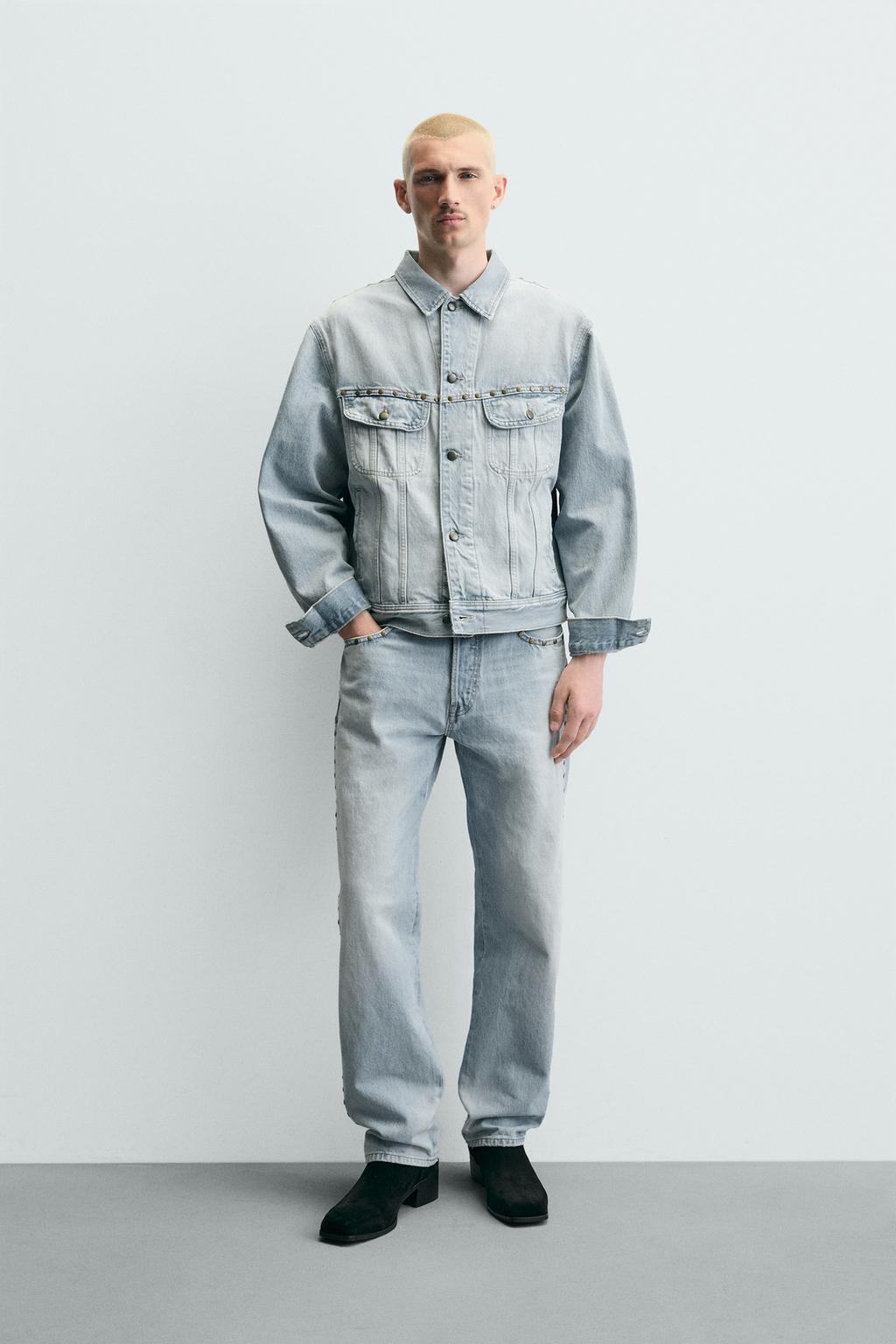 ДЖИНСЫ STRAIGHT FIT С МЕТАЛЛИЧЕСКИМИ ЗАКЛЕПКАМИ