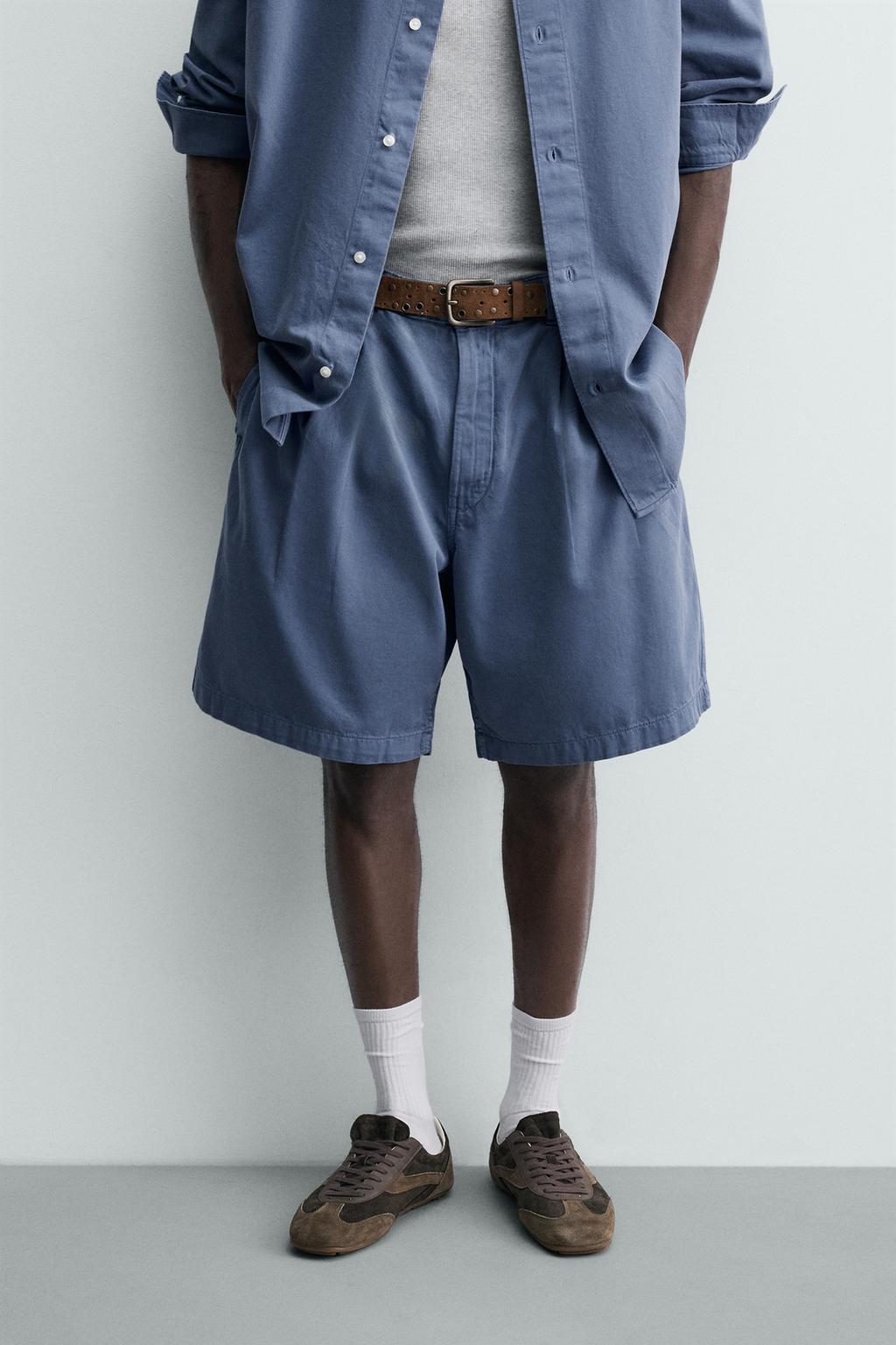 ШОРТЫ С ЭФФЕКТОМ ПОТЕРТОСТИ И СКЛАДКАМИ