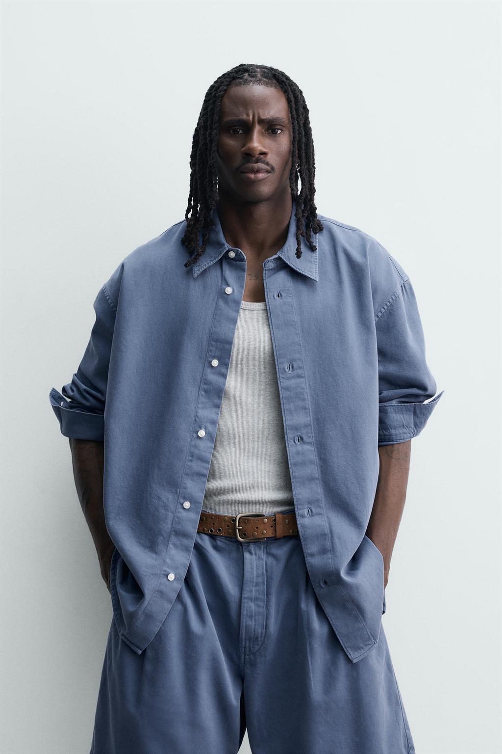 РУБАШКА RELAXED FIT С ЭФФЕКТОМ ПОТЕРТОСТИ