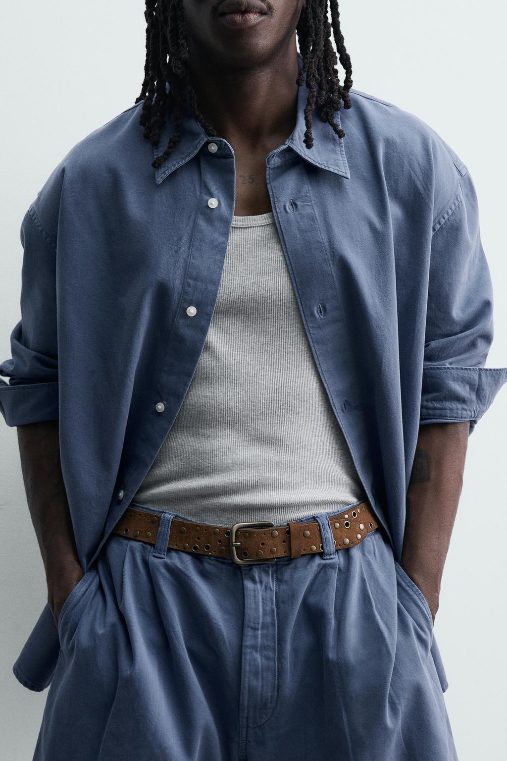 РУБАШКА RELAXED FIT С ЭФФЕКТОМ ПОТЕРТОСТИ