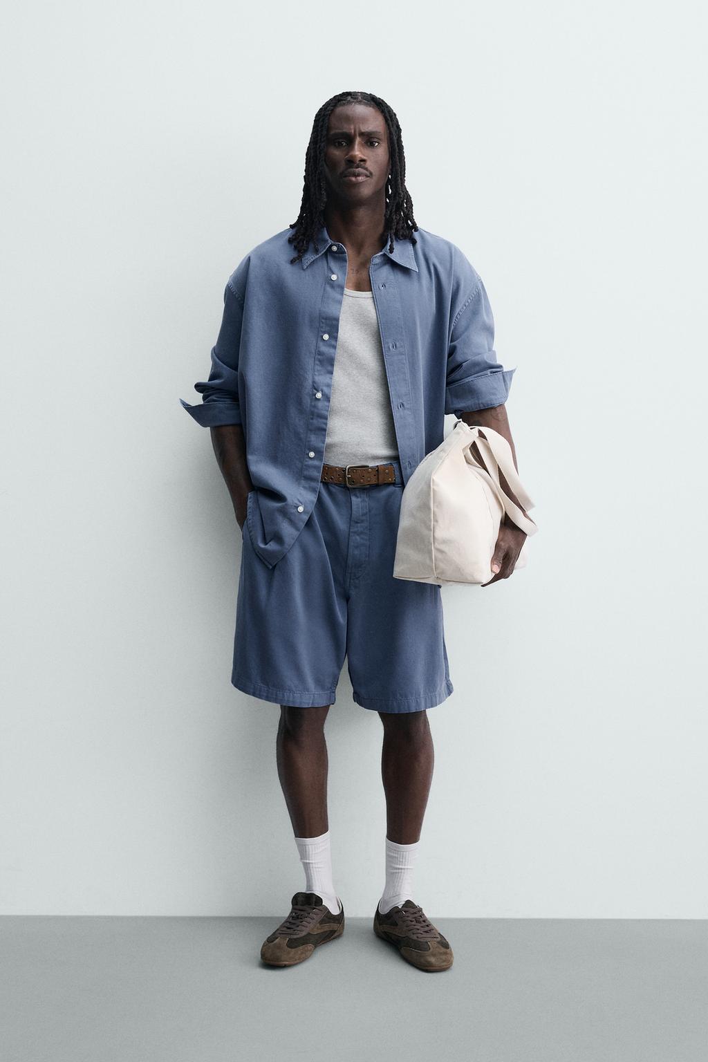 РУБАШКА RELAXED FIT С ЭФФЕКТОМ ПОТЕРТОСТИ