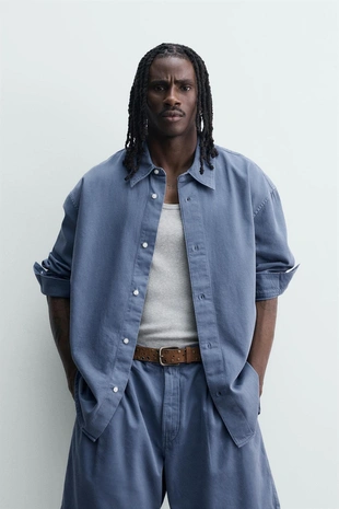 Рубашка Relaxed Fit с эффектом потертости- Заказать в России