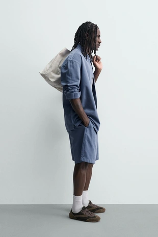 Рубашка Relaxed Fit с эффектом потертости- Заказать в России