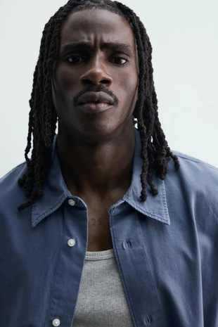 Рубашка Relaxed Fit с эффектом потертости- Заказать в России