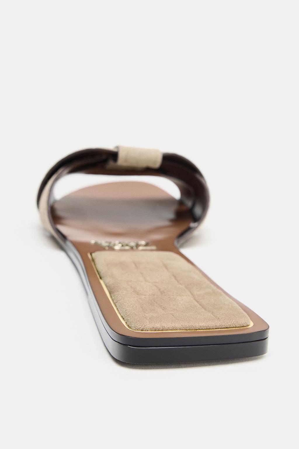 КОЖАНЫЕ САНДАЛИИ С ПЕРЕКРЕЩЕННЫМИ РЕМЕШКАМИ