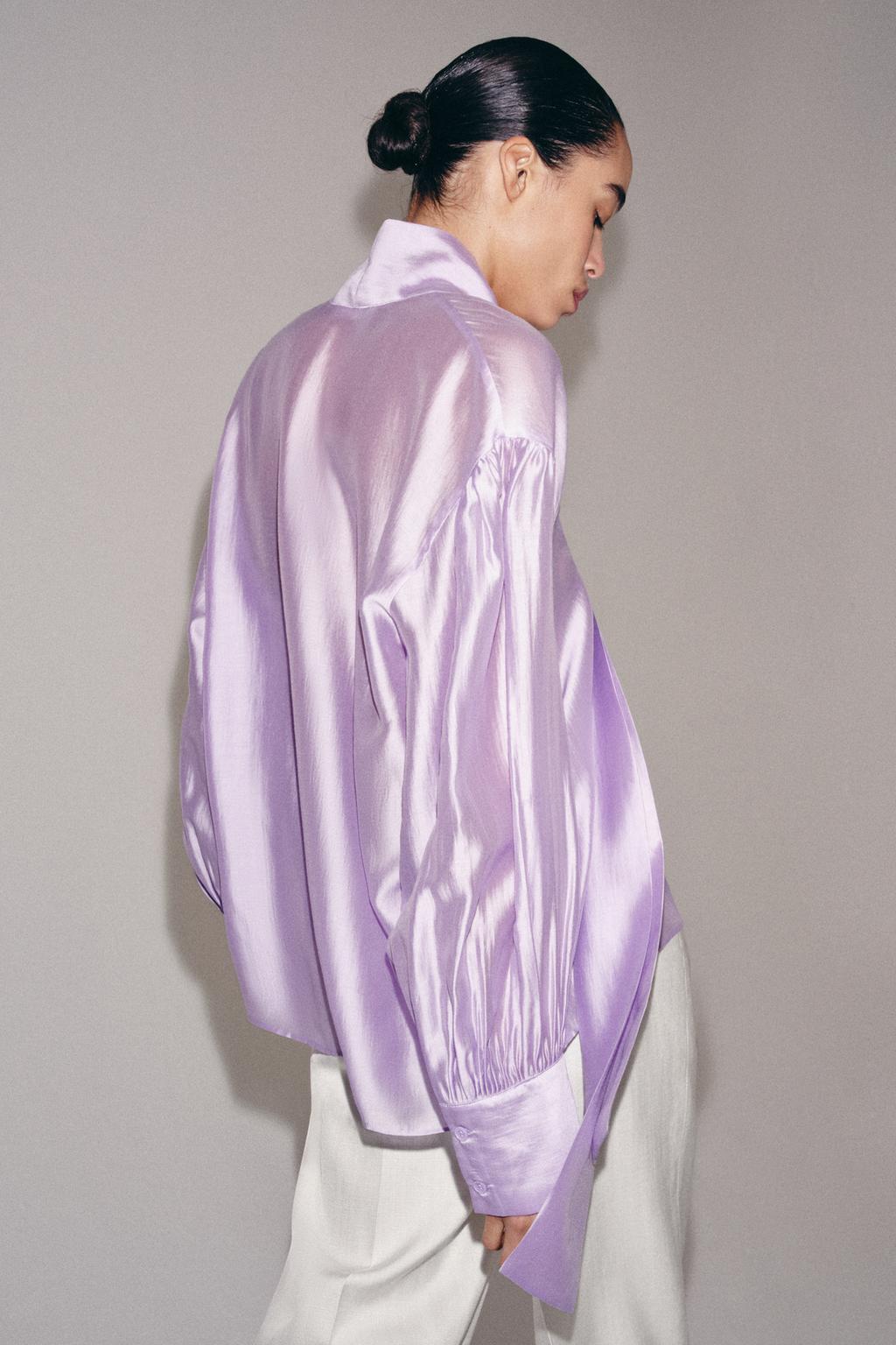 АТЛАСНАЯ РУБАШКА С ЗАВЯЗКАМИ — ZW COLLECTION