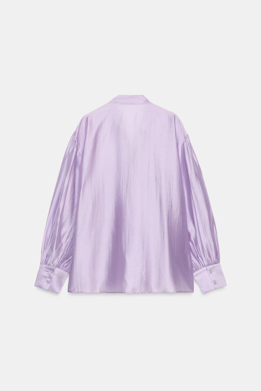 АТЛАСНАЯ РУБАШКА С ЗАВЯЗКАМИ — ZW COLLECTION