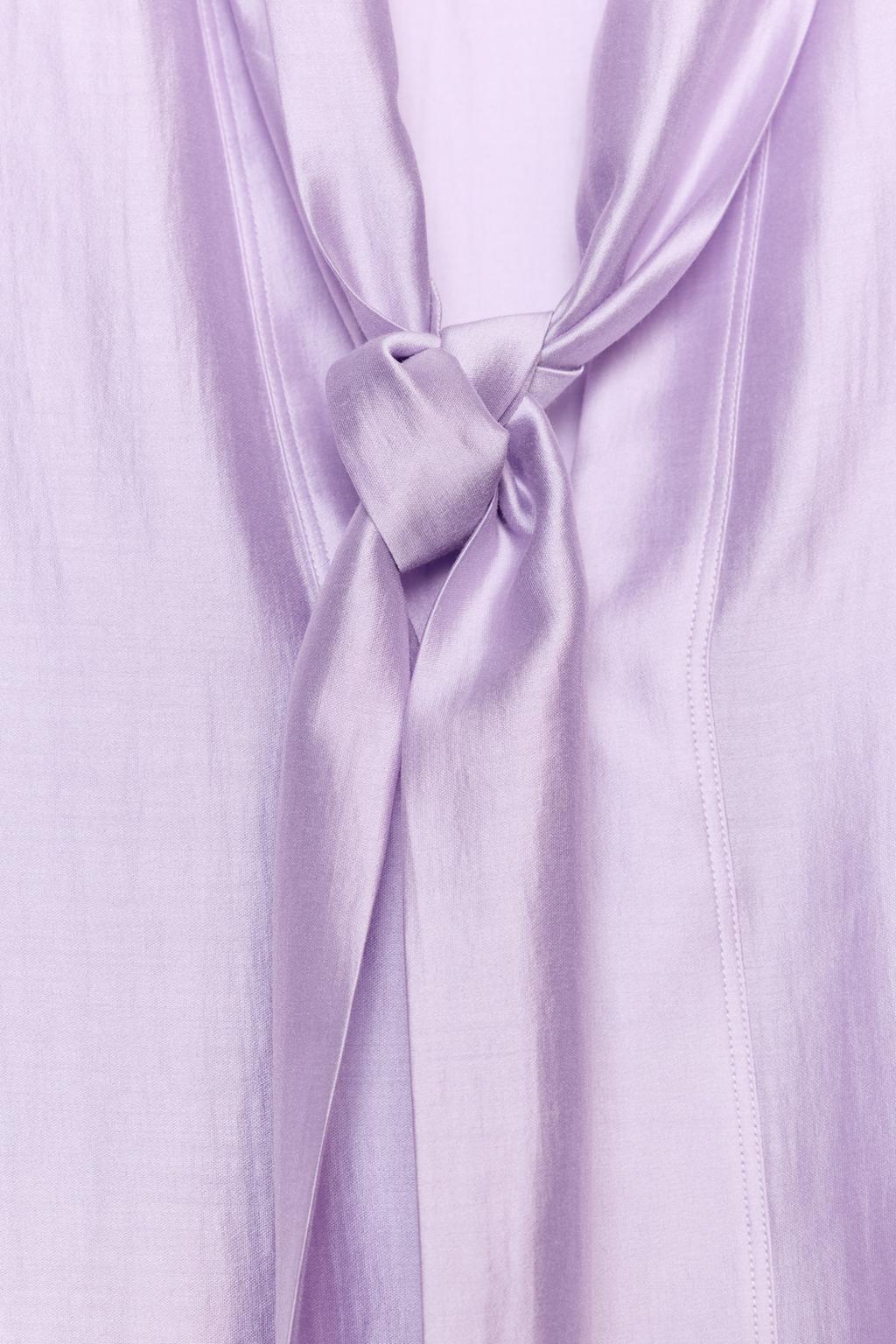 АТЛАСНАЯ РУБАШКА С ЗАВЯЗКАМИ — ZW COLLECTION