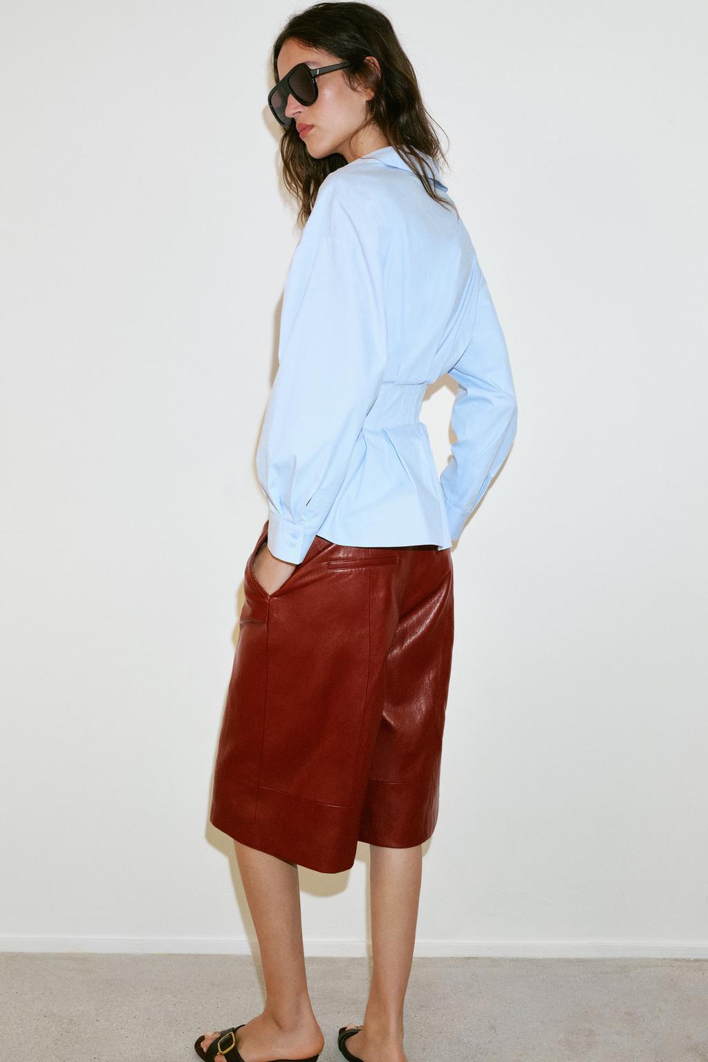 РУБАШКА ИЗ ПОПЛИНА СО СКЛАДКАМИ